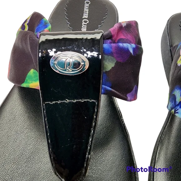 Charter Club Benjii sandals fabric cushioned flip flops sz 8m - Picture 8 of 15